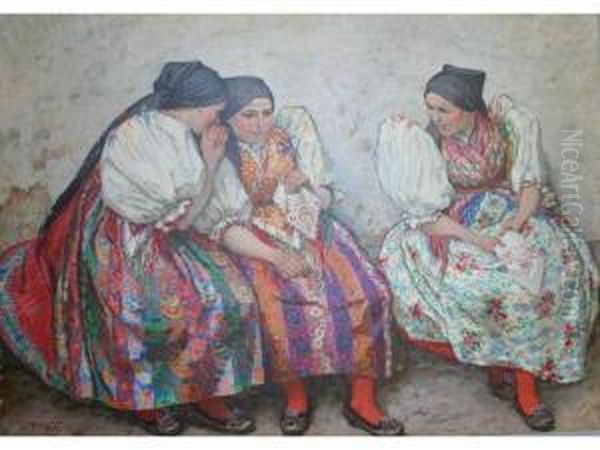 Confidences Oil Painting by Vaclav Maly