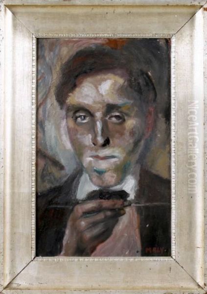 Expressives Malerportrait Oil Painting by Wilhelm Maly