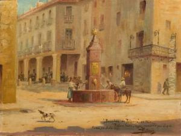 Plaza De Palencia Oil Painting by Asterio Mananos