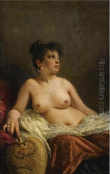 Odalisque Oil Painting by Gustavo Mancinelli