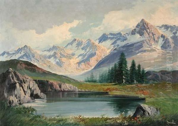 Lago Montano Oil Painting by Gustavo Mancinelli