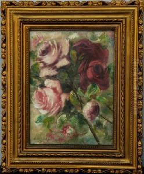 Rose Oil Painting by Carlo Mancini