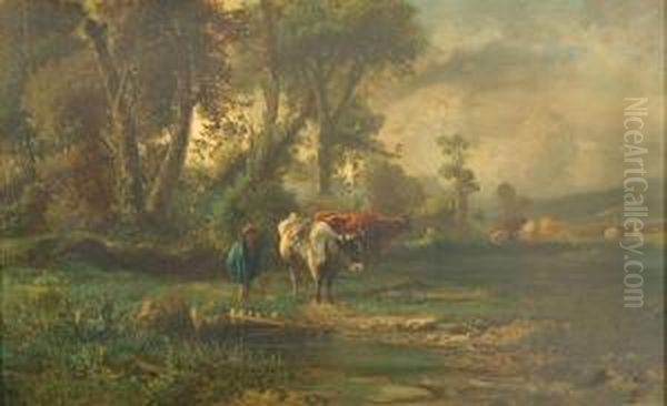 Il Lavoro Nei Campi Oil Painting by Carlo Mancini