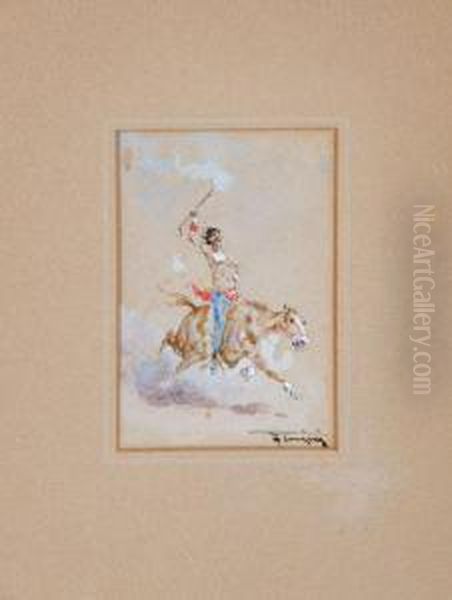 Indiano A Cavallo Oil Painting by Francesco, Lord Mancini