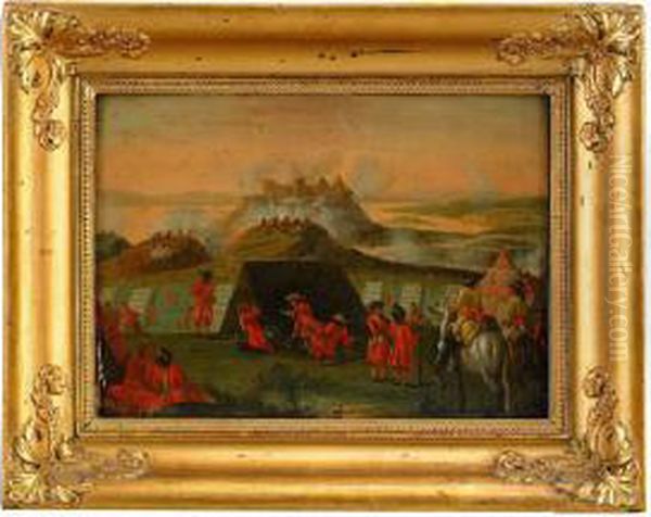 Slaget Vid Helsingborg Oil Painting by Johan Edvard Mandelberg