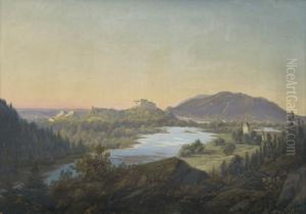 Landschaft Bei Salzburg Oil Painting by Franz Xaver Mandl