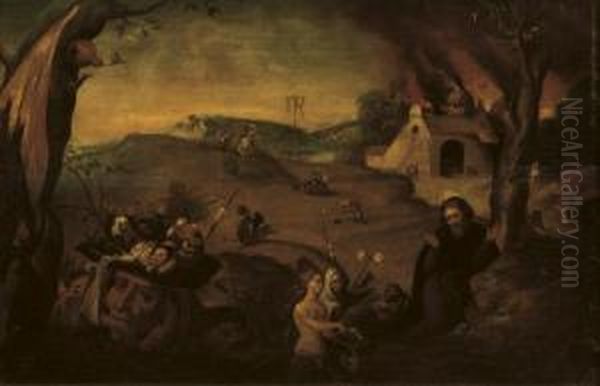 The Temptation Of Saint Anthony Oil Painting by Jan Mandijn