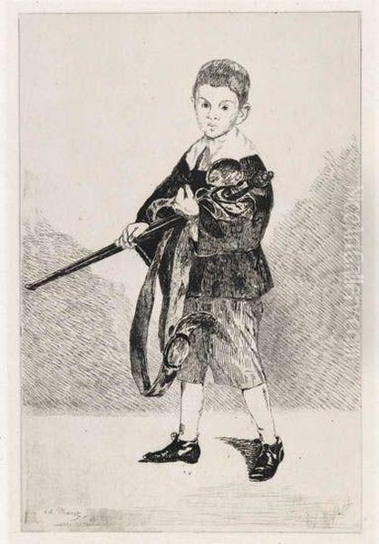 L'enfant A L'epee, Tourne A Gauche Oil Painting by Edouard Manet