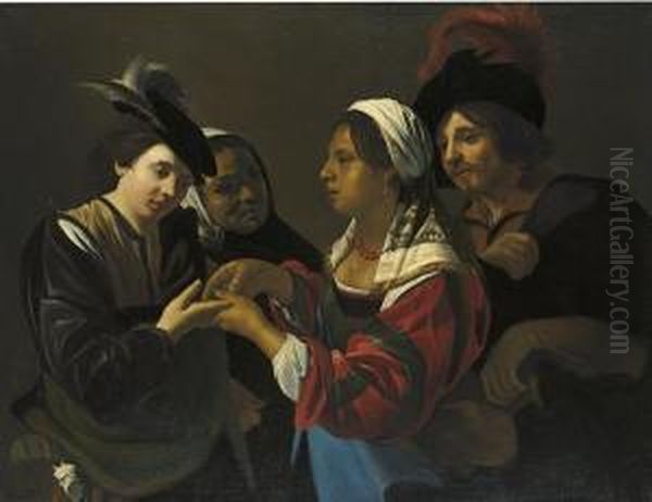 The Fortune Teller Oil Painting by Bartolomeo Manfredi