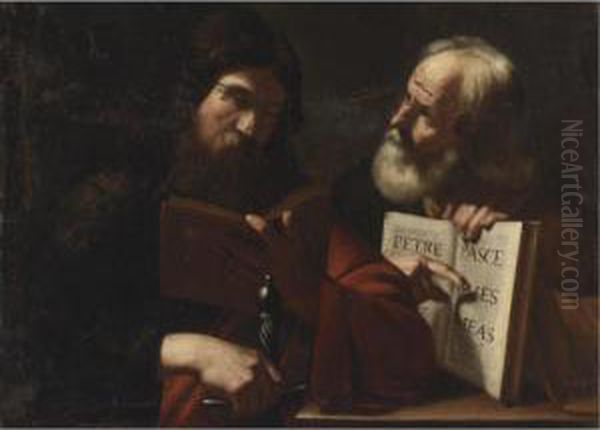 St. Peter And St. Paul Oil Painting by Bartolomeo Manfredi