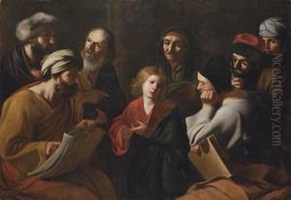 Christ Among The Doctors Oil Painting by Bartolomeo Manfredi