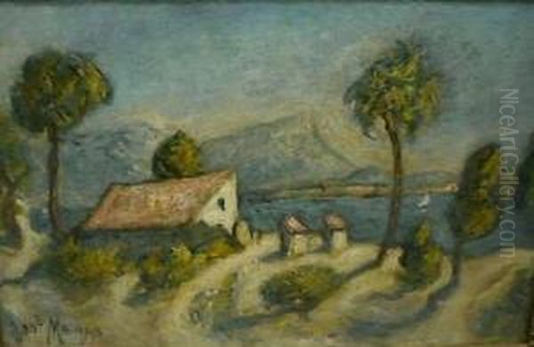 Paysage Mediterraneen Oil Painting by Joseph C., Jose Mange