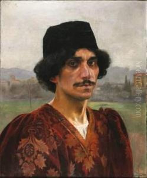 Portrait D'homme De La Renaissance Oil Painting by Marcel Mangin