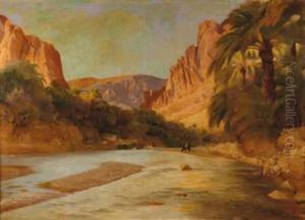 Riviere Dans L'oued Oil Painting by Marcel Mangin