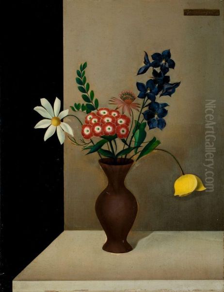 Blumenstilleben Oil Painting by Josef Mangold