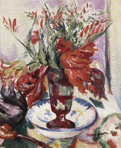 Bouquet De Fleurs (bouquet Of Flowers) Oil Painting by Henri Charles Manguin