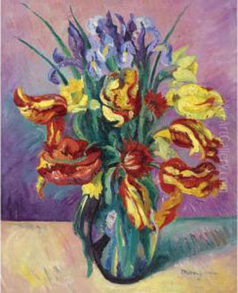 Tulipes Perroquet Oil Painting by Henri Charles Manguin