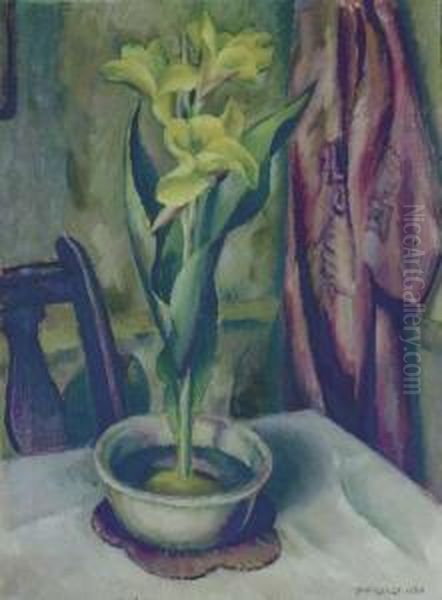 Yellow Calla Lily Oil Painting by Edward Middleton Manigault