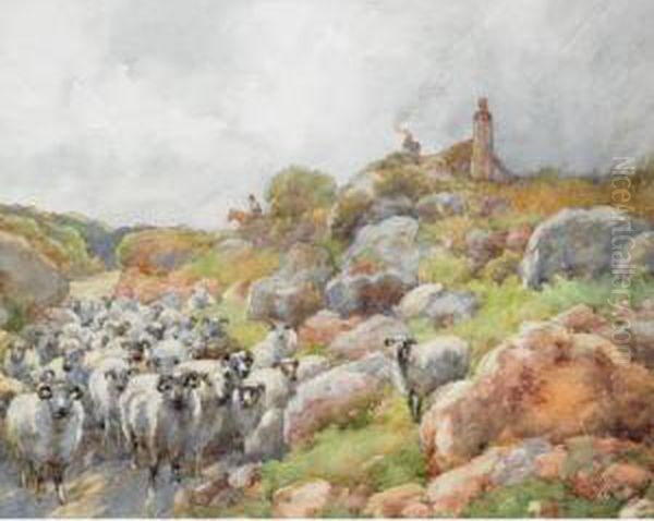 Shepherding Oil Painting by Charles Macdonald Manly