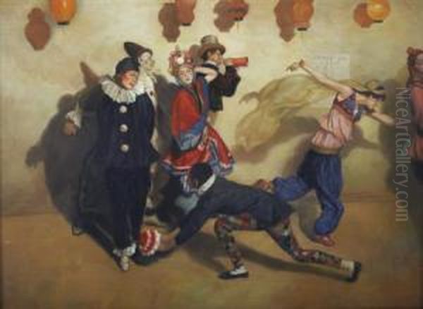 Study For Mardi Gras Oil Painting by Harrington Mann