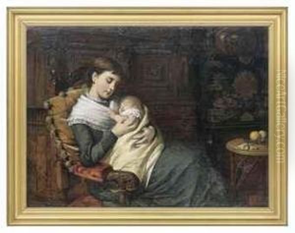 Motherly Love Oil Painting by Joshua Hargrave Sams Mann