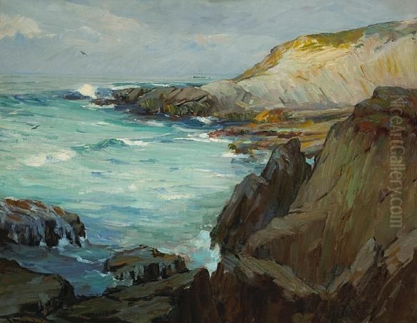 Rocky Coastline Oil Painting by Jean Mannheim