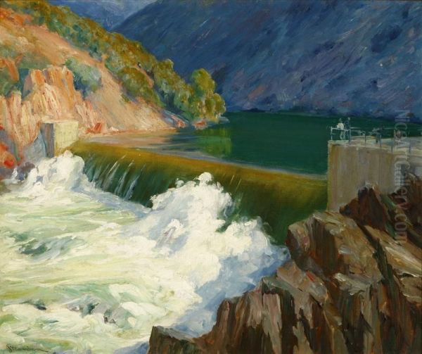 At The Dam Oil Painting by Jean Mannheim