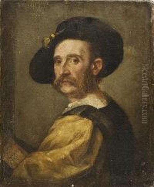 Portrait Of A Man In A Hat Oil Painting by Robert Mannix