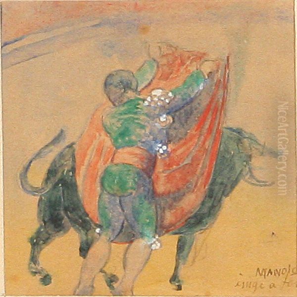 Bullfighter Oil Painting by Manolo