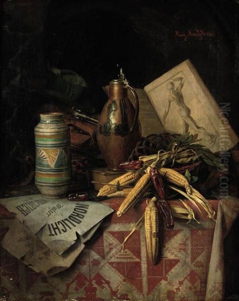 Still Life With Various Souvenirs Oil Painting by Moritz Mansfeld