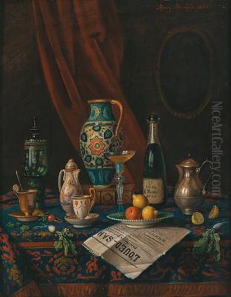 Still Life With Antiques Oil Painting by Moritz Mansfeld