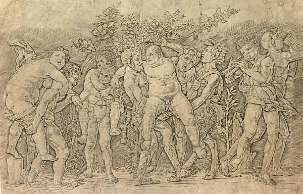 Bacchanal With Silenus Oil Painting by Andrea Mantegna