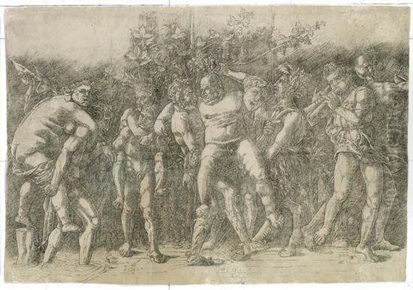 Bacchanal With Silenus Oil Painting by Andrea Mantegna