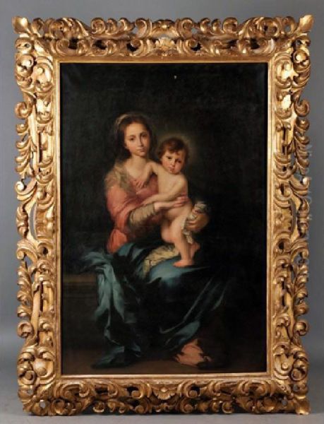 Virgin And Child Oil Painting by Egisto Manzuoli