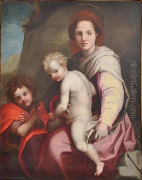 Vierge A L'enfant Et Saint Jean Baptiste Oil Painting by da San Friano Maso