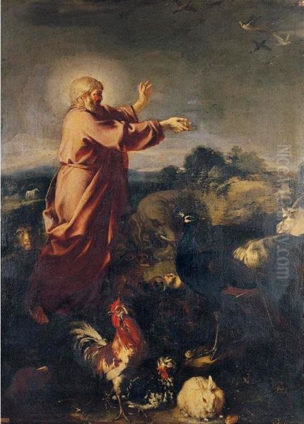 God Naming The Animals Oil Painting by Anton Maria Maragliano