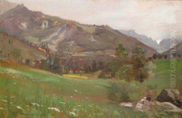 Paesaggio Campestre Oil Painting by Federico Maragliano