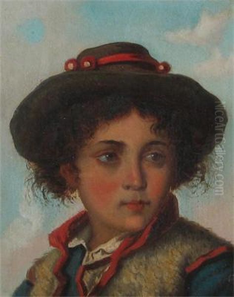 Carluccio, Young Roman Mode; Ninetta, Neopolitan Mode Oil Painting by Giuseppe Maraschini