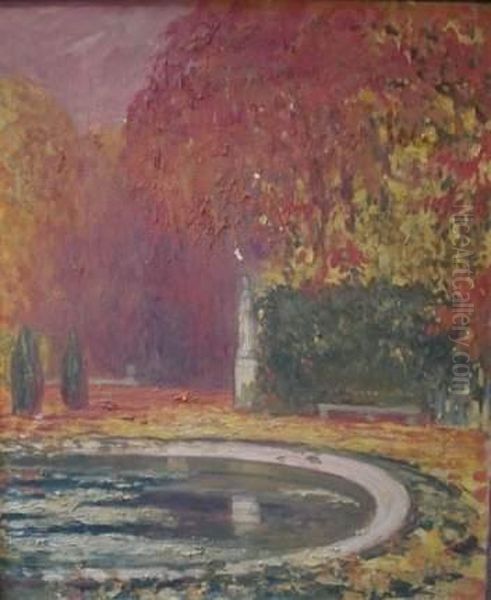 Le Parc De Versailles En Automne Oil Painting by Pierre Amedee Marcel-Beronneau