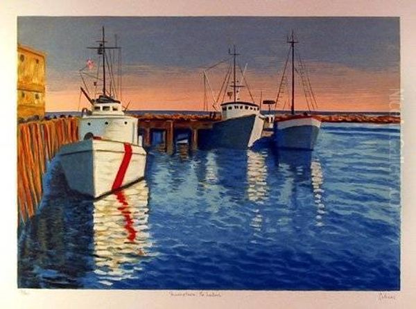 Provincetown -the Harbor Oil Painting by Emmanuel Marcel-Laurent