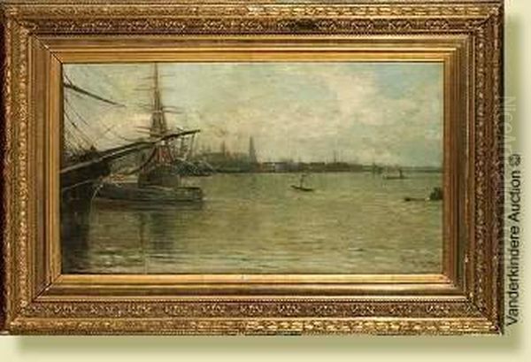 Vue Du Port D'anvers Oil Painting by Alexandre Marcette