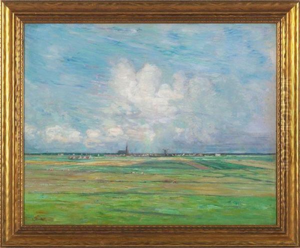 Church On The Horizon Oil Painting by Alexandre Marcette