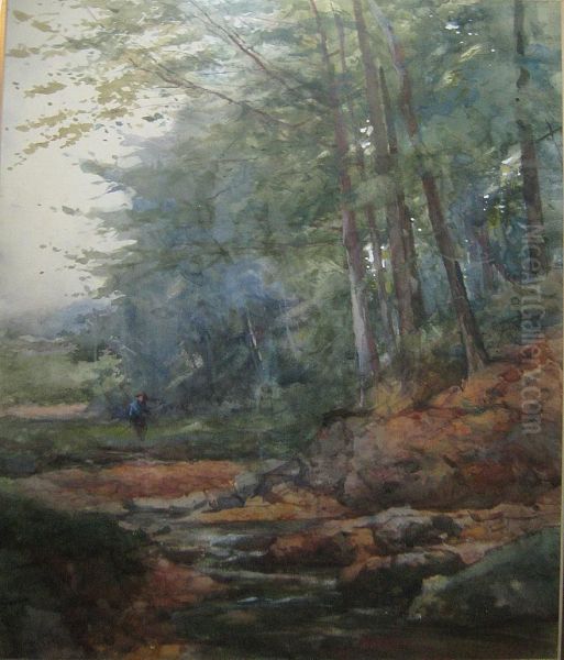 Vissers Bij De Rivier. Oil Painting by Henri Marcette