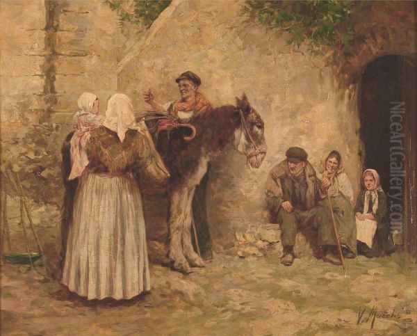 La Despedida Oil Painting by Vicente March y Marco