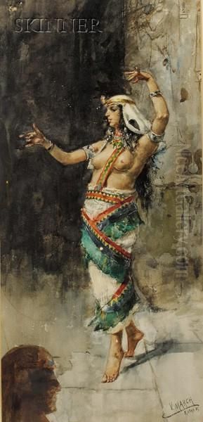 The Harem Dancer Oil Painting by Vicente March y Marco