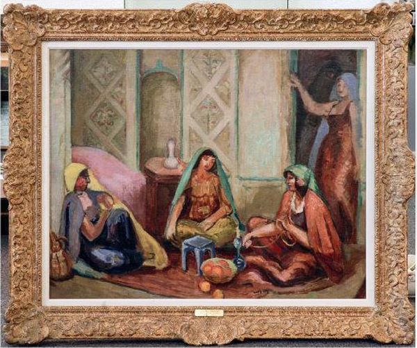 In The Harem Oil Painting by Jean Hippolyte Marchand