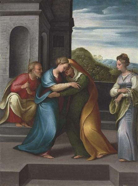 The Visitation Oil Painting by Girolamo Marchesi da Cotignola