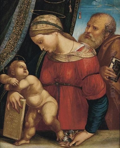 Sacra Famiglia Oil Painting by Girolamo Marchesi da Cotignola