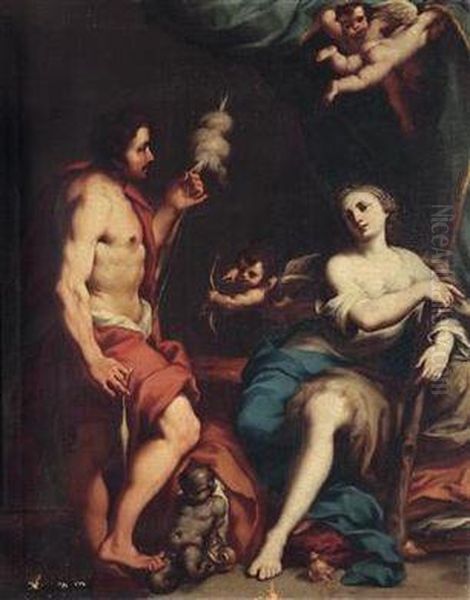 Hercules And Omphale Oil Painting by Richard Wilson