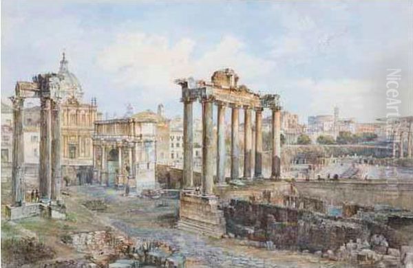 The Forum, Rome Oil Painting by Vincenzo Marchi